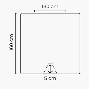 Akoestische vrijstaande wand 160 x 160 cm Pro