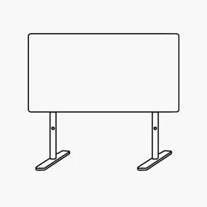 Staanders tbv akoestische wand tussen werkplekken