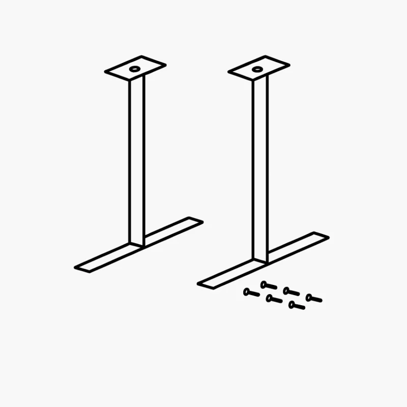 Staanders tbv akoestische wand tussen werkplekken