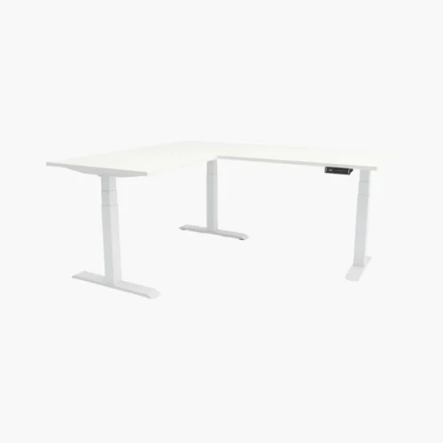 Elektrisch zit-sta bureau Hoekbureau Wit