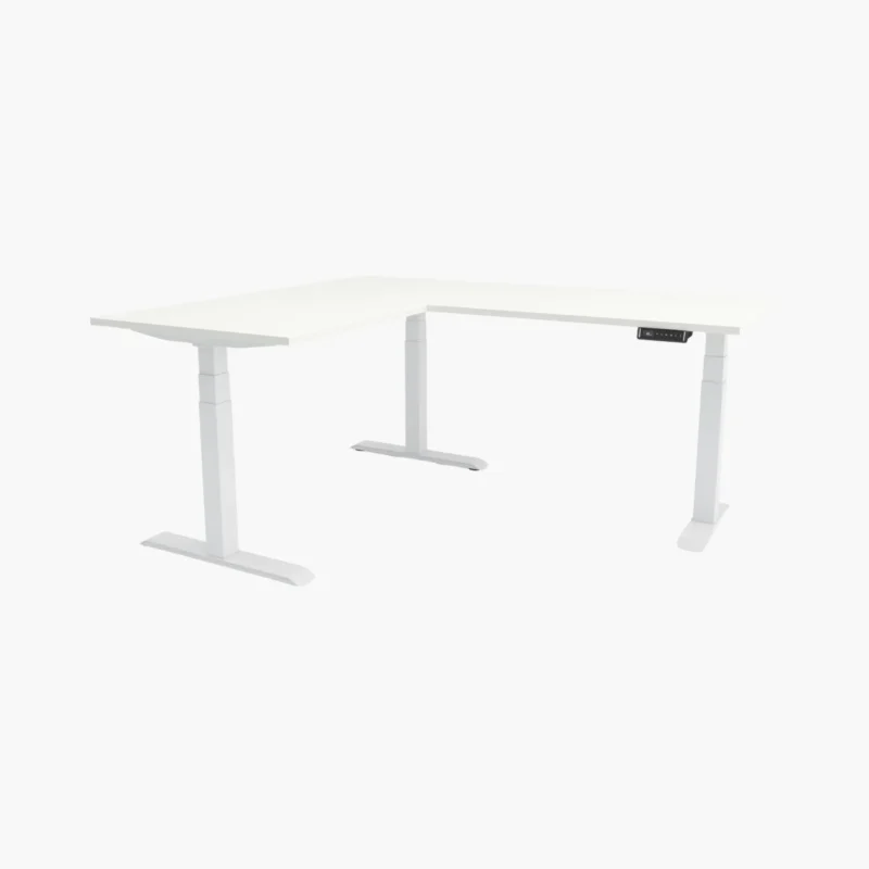 Elektrisch zit-sta bureau Hoekbureau Wit