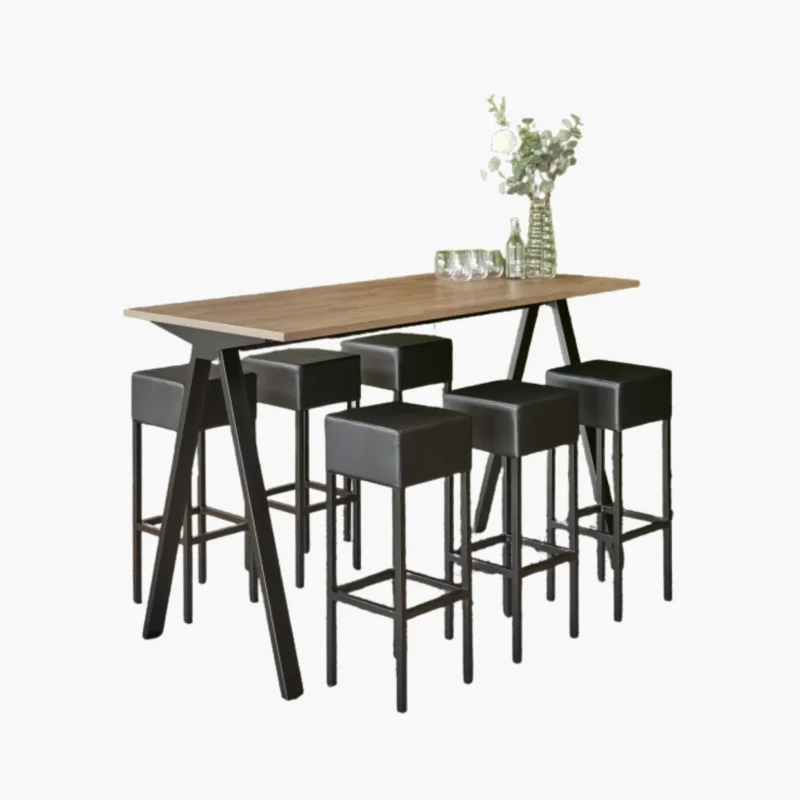 Hoge vergadertafel samenstellen