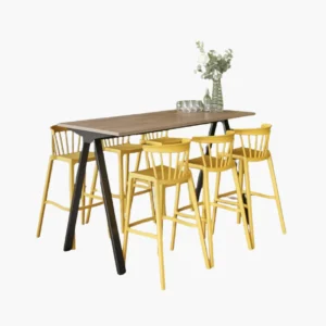 Hoge vergadertafel samenstellen