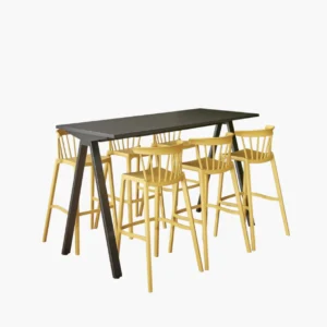 Hoge vergadertafel samenstellen